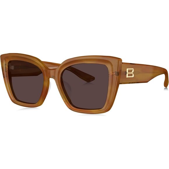 Womens Oversized Square Brown Frame Cat Eye Exclusive Eyewear Stylish Sunglasses - Picture 1 of 9